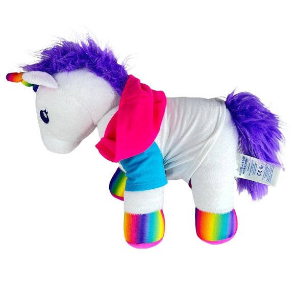 Build A Bear Color Craze Unicorn Plush Rainbow Hoodie Purple Sparkle Stuffed Toy - Picture 6 of 12